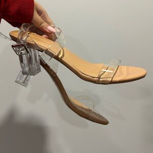 SHEIN Cream and Tan Heels Classic Style